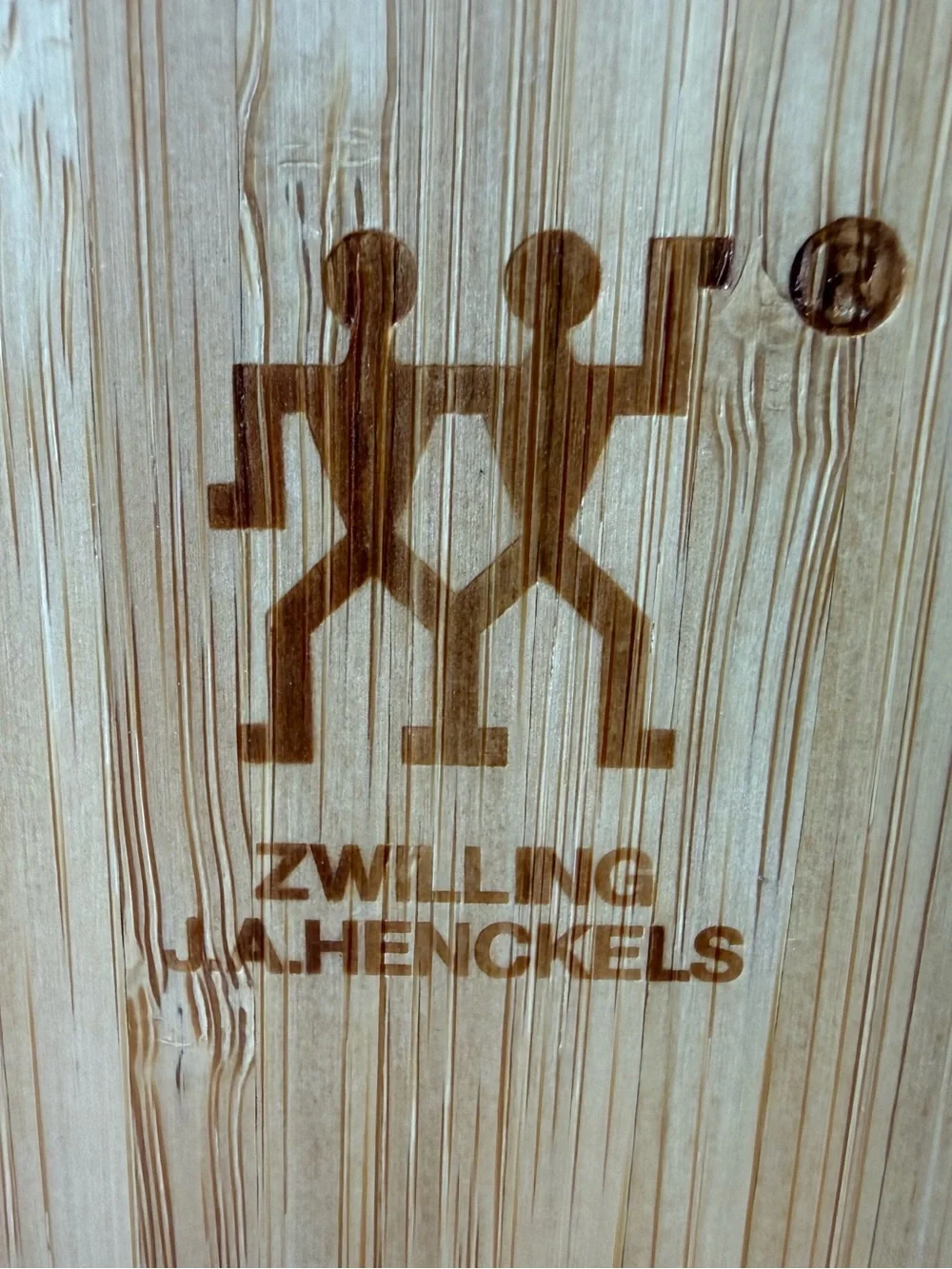 Zwilling JA Henckels Wood Knife Block with branded logo - Natual light wood